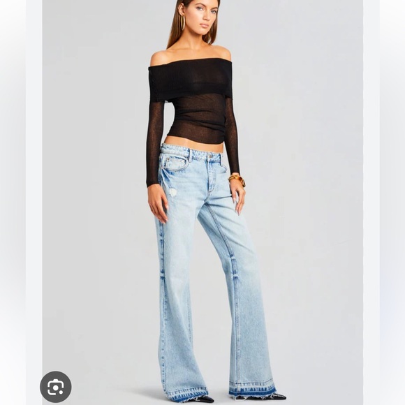 Retrofete Light Blue Flare Jeans - Picture 1 of 5